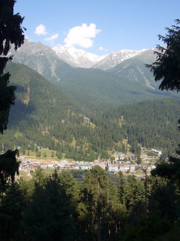 Pahalgam seen from the hills above.